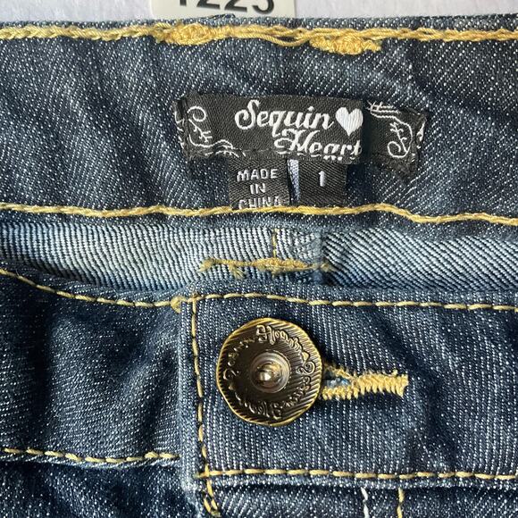 Sequin Heart Women’s Denim Short Shorts size 1 (XS), Jeans Blue - Picture 8 of 9